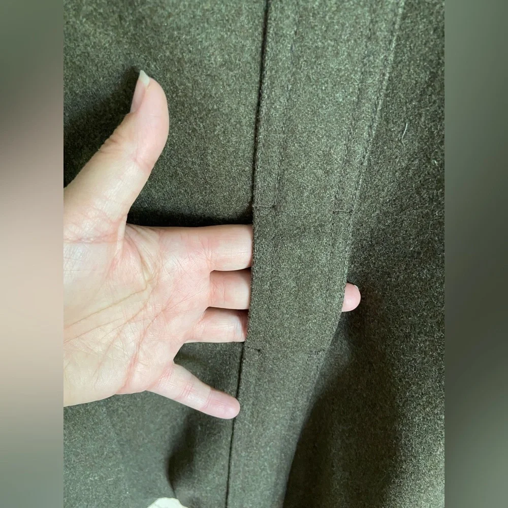 Vintage J. Crew LODEN Green Wool Pea Coat Jacket Sz Large READ - Picture 5 of 16